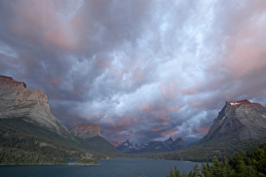 Coulds at dawn, St. Mary Lake, Glacier National Park, Montana, United States of America
