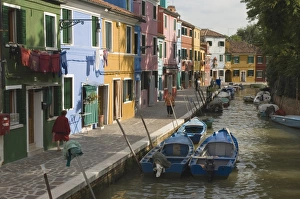 Couloured houses with washing lines