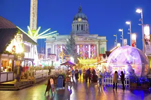 Stalls Prints: Council House and Christmas Market stalls in the Market Square