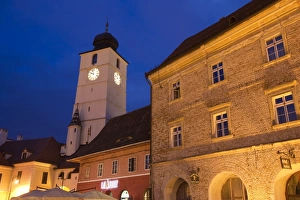Transylvania Prints: Council tower, Mare square, Sibiu, Transylvania, Romania, Europe