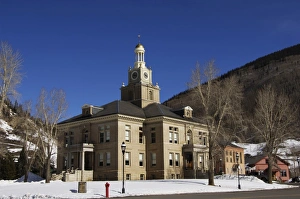 Court Prints: County Court House in the the Wild West old silver