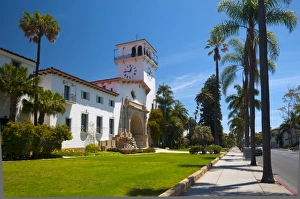 Clock Prints: County Courthouse, Santa Barbara, California, United States of America, North America