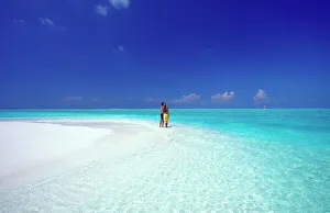 Togetherness Prints: Couple at the beach, Baa atoll, Maldives, Indian Ocean, Asia