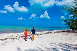 2 People Prints: Couple enjoying the white sands and epic ocean view of Horse Stable Beach, North Caicos