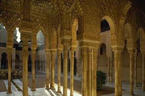 The Court of the Lions in the Alhambra Palace in Granada