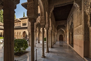 Patio Prints: Court of the Lions, Alhambra, UNESCO World Heritage Site, Granada, province of Granada