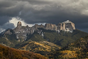 National Forest Prints: Courthouse Mountain from Owl Creek Pass in the fall, Uncompahgre National Forest
