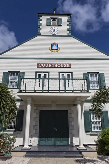 Dutch Culture Prints: Courthouse, Philipsburg, St. Maarten (St. Martin), West Indies, Caribbean, Central America