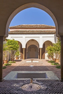Palaces Prints: Courtyard in Alcazaba, Malaga, Andalucia, Spain, Europe