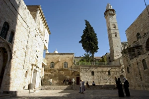Israeli Prints: Courtyard of the Church of the Holy Sepulchre