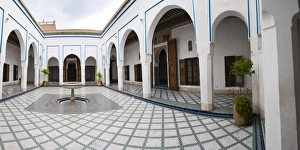 Font Prints: Courtyard at El Bahia Palace, Marrakech, Morocco, North Africa, Africa