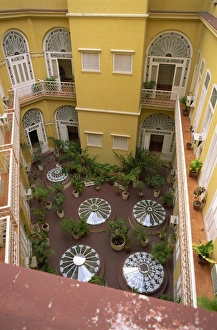 Courtyards Prints: Courtyard, Hotel Plaza, Havana, Cuba, West Indies, Central America