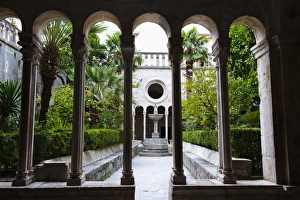 Former Yugoslavia Prints: Courtyard inside Franciscan Monastery-Museum