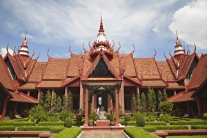 National Museum Prints: Courtyard of National Museum, Phnom Penh, Cambodia, Indochina, Southeast Asia, Asia