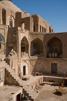 Iran Prints: Courtyard in the Old Bazaar, Kashan, Iran, Middle East