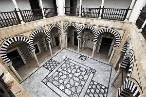Images Dated 19th October 2010: Courtyard of the Sidi Abid al-Ghariani Mausoleum, Kairouan, Tunisia, North Africa, Africa