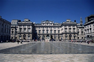 Court Yard Prints: The courtyard, Somerset House, built in 1770, Strand, London, England, United Kingdom