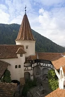 Images Dated 29th September 2006: Detail of courtyard and turret, Bran Castle (Draculas Castle), Bran