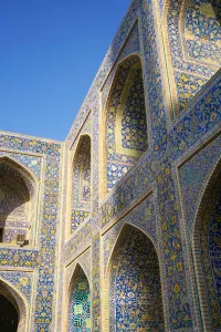 Typically Iranian Prints: Courtyard walls, Imam Mosque, Isfahan, Iran, Middle East