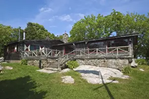 Cabins Prints: Cove Cabin, a National Historic Register Site looking out on Mount Hope