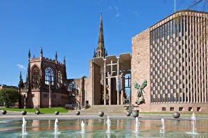 Old Fashioned Prints: Coventry old cathedral shell and new modern cathedral