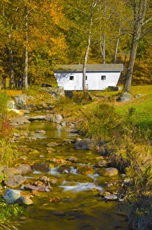 Connecticut Prints: Covered bridge near Kent Falls
