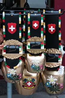 Switzerland Gallery: Cowbell souvenirs in Zermatt, Switzerland, Europe