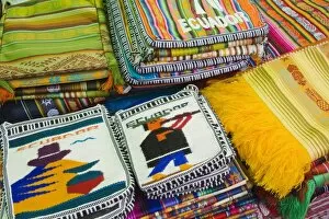 Craft market in Montecristi colonial town, City of Manta, Ecuador, South America