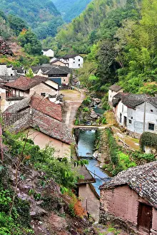 Jinhua Prints: Creek running through the picturesque ancient Shanxiabao village