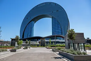 Glass Prints: Crescent Bay building stands out in Baku with its unique design and modern architecture in Azerbaijan