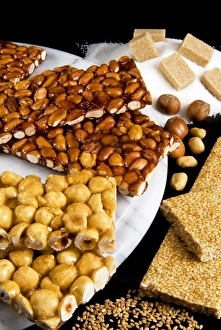 Dessert Prints: Croccante, a nut crisp sweet typical of many areas of Italy, made from sugar and almonds