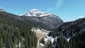 Belluno Prints: Croda da Rancona with snow on the top in the mountains near Cortina d'Ampezzo