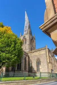 Center Prints: Crooked Spire of St Mary and All Saints Church stands tall during autumn in Chesterfield