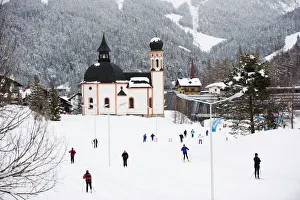 Vacations Prints: Cross country skiing, Seefeld ski resort, the Tyrol, Austria, Europe