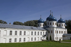 White Colour Prints: Cross Exaltation Cathedral, Yuriev Monastery, UNESCO World Heritage Site, Veliky Novgorod