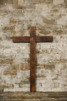 Cross in Vezelay basilica, Vezelay, Yonne, Burgundy, France, Europe