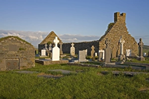 Graves Prints: Cross Village Graveyard, Loop Head, County Clare, Munster, Republic of Ireland, Europe
