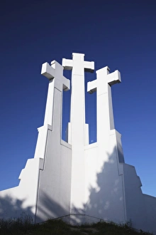 Vilnius Prints: Three Crosses commemorating Three Crucified Monks, Vilnius, Lithuania, Baltic States
