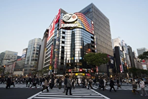 Ginza Prints: Crossing in front of the modern shopping centers in Ginza