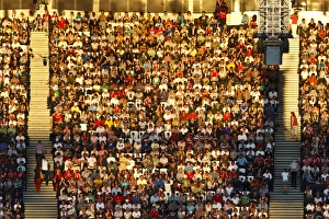 Olympic Stadium Prints: Crowd lit by evening sun, Olympic Stadium