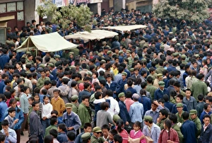 Crowds near Nanning in Guangxi Province, China, Asia