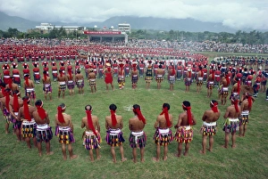 Tribal People Prints: Crowds of people from the Hwalien tribes in traditional