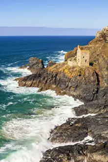 Stone Wall Prints: The Crowns Engine Houses, Botallack historic Cornish tin mine, UNESCO World Heritage Site