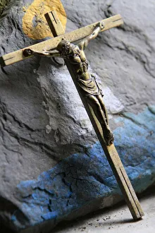 Crosses Prints: Crucifix, Les Contamines-Montjoie, Haute-Savoie, France, Europe