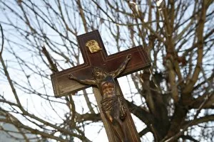 Images Dated 27th December 2006: Crucifix, Saint Gervais, Haute Savoie, France, Europe
