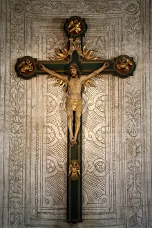 Typically Italian Gallery: Crucifix in Santa Maria delle Grazies Basilica, Milan, Lombardy, Italy, Europe