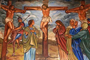 Biblical Event Prints: The Crucifixion of Jesus, St. Peter and Paul Cathedral, Aneho, Togo, West Africa, Africa