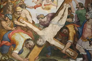 Biblical Event Prints: The Crucifixion of St. Peter, Santa Maria in Traspontina church, Rome, Lazio, Italy