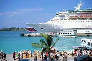 P Ier Collection: Cruise ship, dockside, Nassau, Bahamas, West Indies, Central America