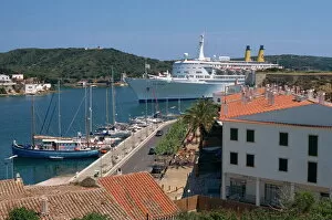 Images Dated 25th February 2008: Cruise ship entering harbour, Mahon, Minorca, Balearic Islands, Spain, Mediterranean